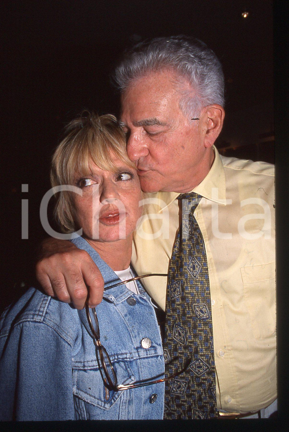 35mm vintage slide* 1990ca Rita PAVONE e Teddy RENO ritratto della coppia (2)