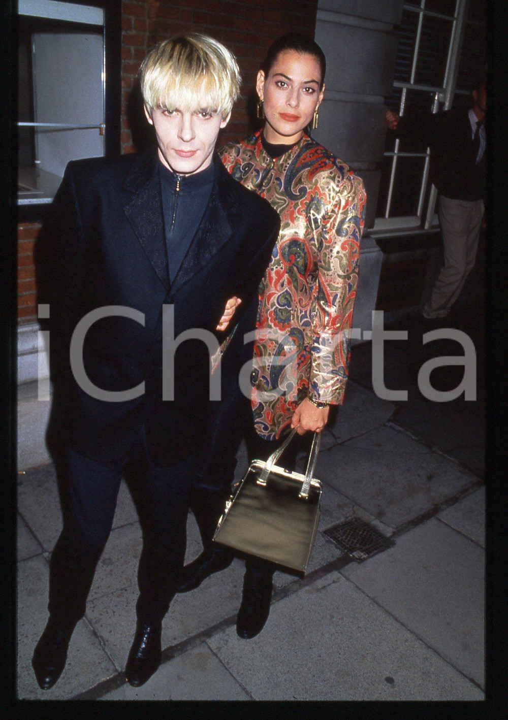 35mm vintage slide* 1990ca Nick RHODES dei DURAN DURAN con Julie Anne RHODES