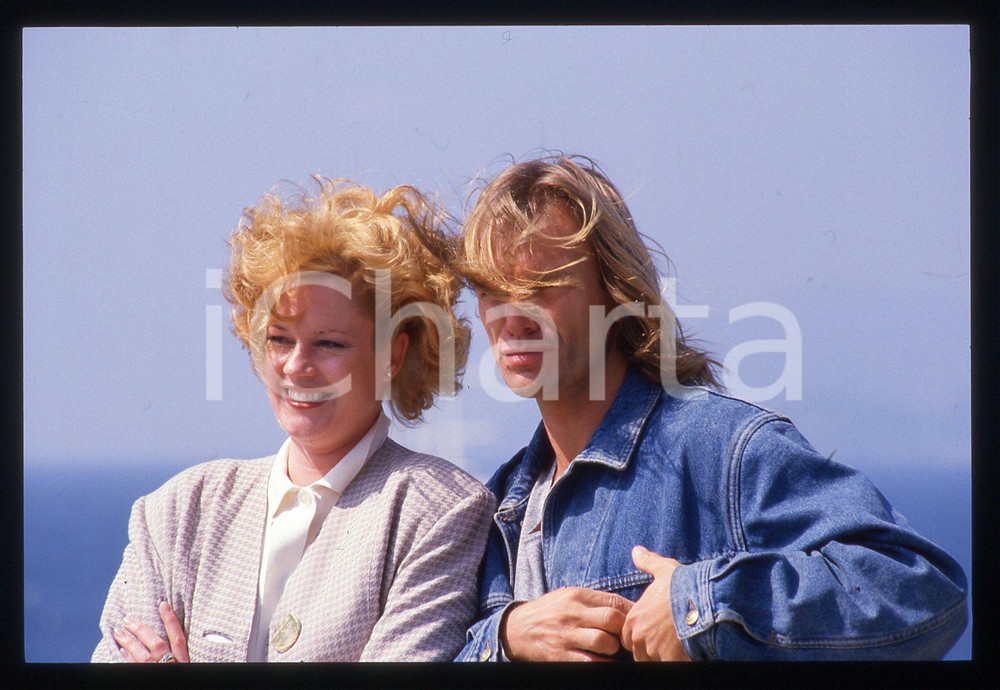 35mm vintage slide* 1988 CANNES Melanie GRIFFITH ritratta con STING (3)