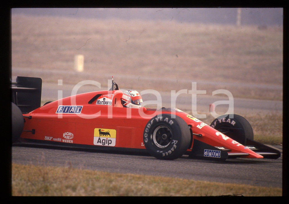 35mm vintage slide* 1989 FIORANO MODENESE Nigel MANSELL prova FERRARI 640 F1 (5)