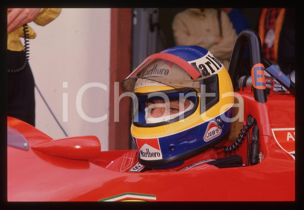 35mm vintage slide* 1988 IMOLA Michele ALBORETO sulla FERRARI F1-87/88C (4)