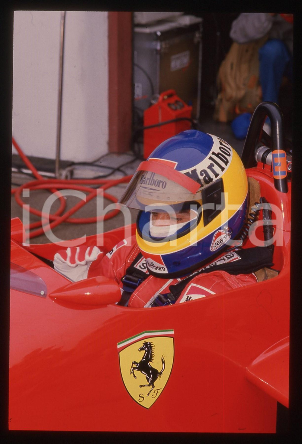 35mm vintage slide* 1988 IMOLA Michele ALBORETO sulla FERRARI F1-87/88C (13)