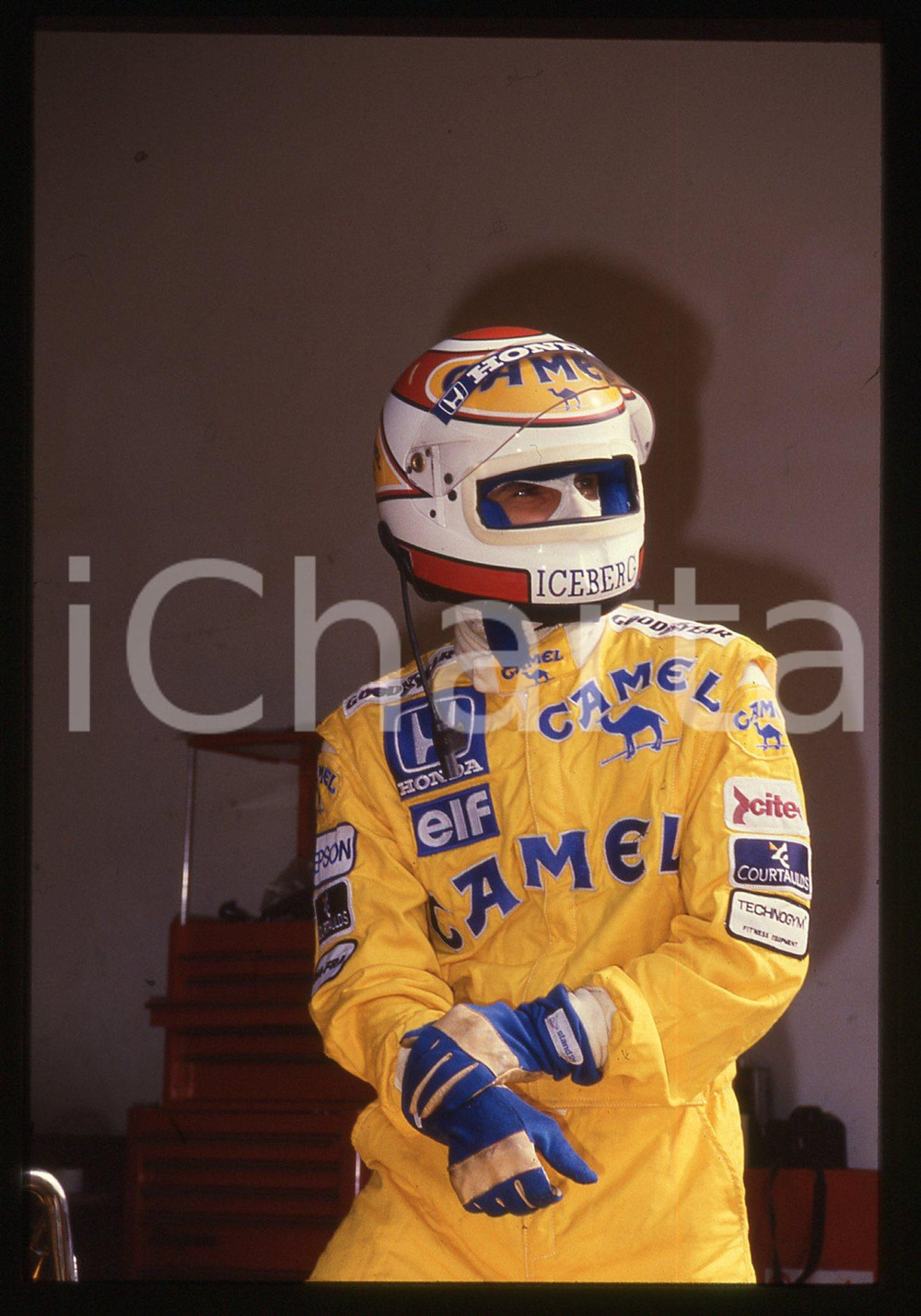 35mm vintage slide* 1988 FORMULA 1 - Nelson PIQUET ritratto del pilota LOTUS