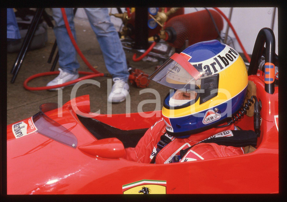 35mm vintage slide* 1988 IMOLA Michele ALBORETO sulla FERRARI F1-87/88C (20)