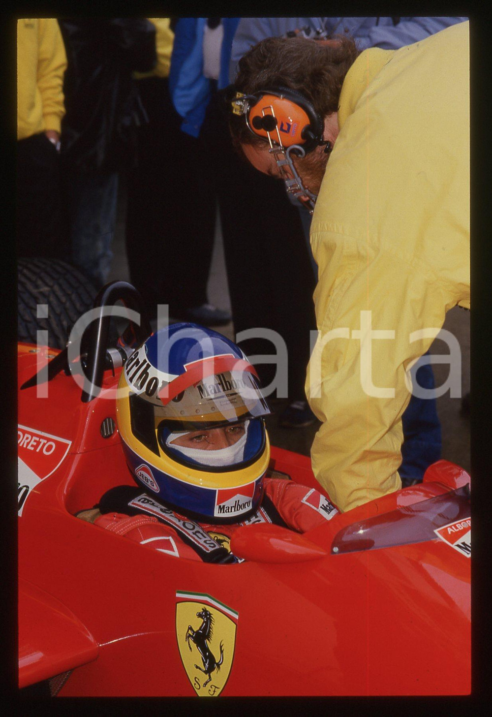 35mm vintage slide* 1988 IMOLA Michele ALBORETO sulla FERRARI F1-87/88C (22)