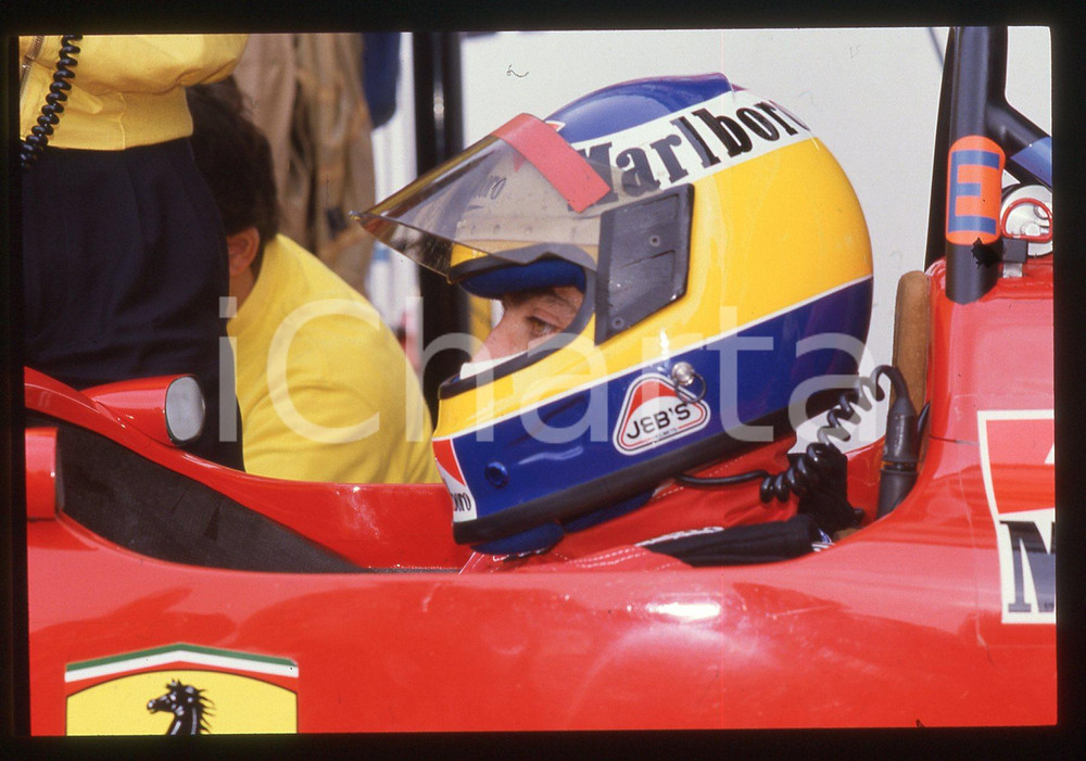 35mm vintage slide* 1988 IMOLA Michele ALBORETO sulla FERRARI F1-87/88C (26)