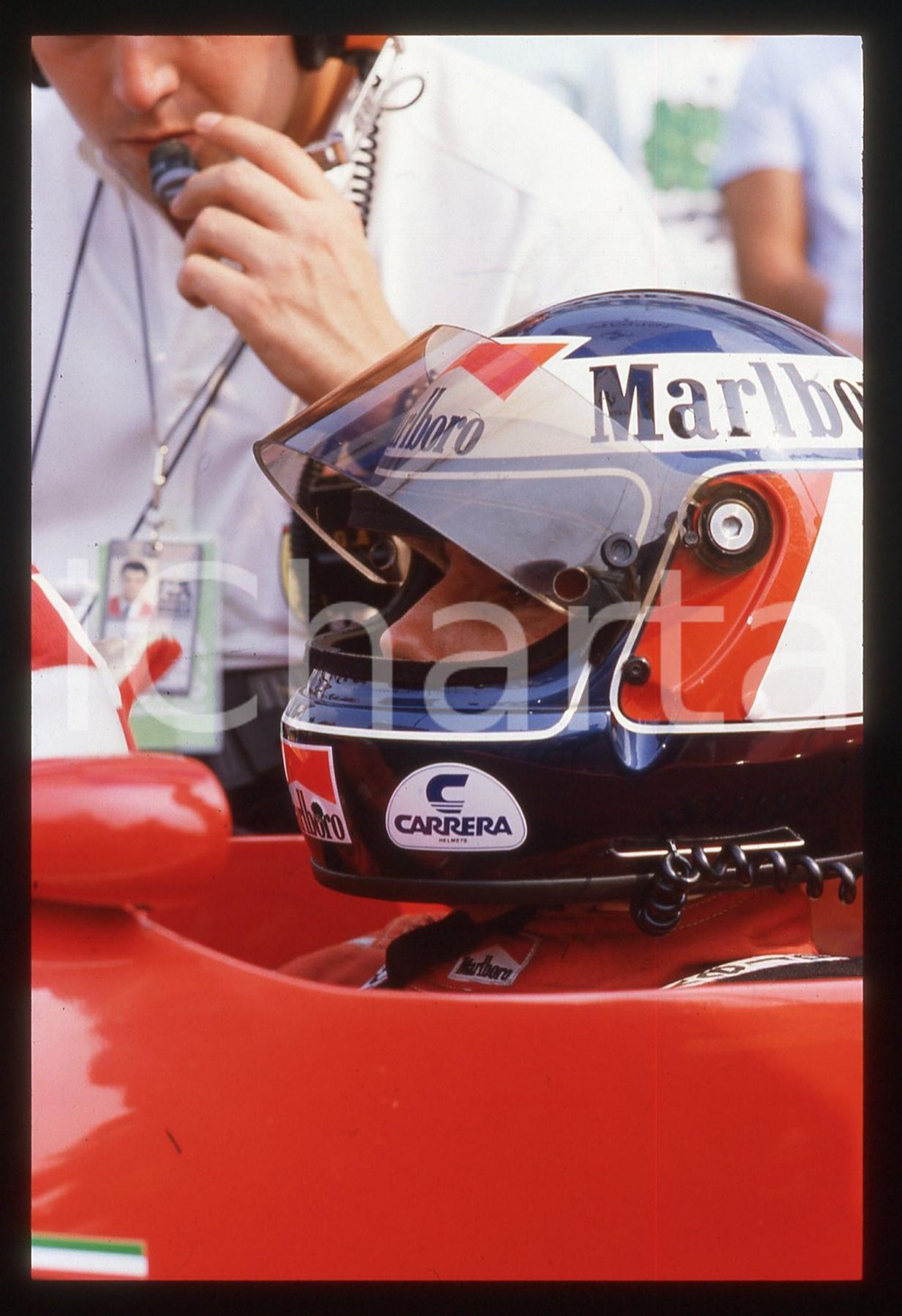 35mm vintage slide* 1988 MONZA - Gerhard BERGER ritratto del pilota FERRARI (5)