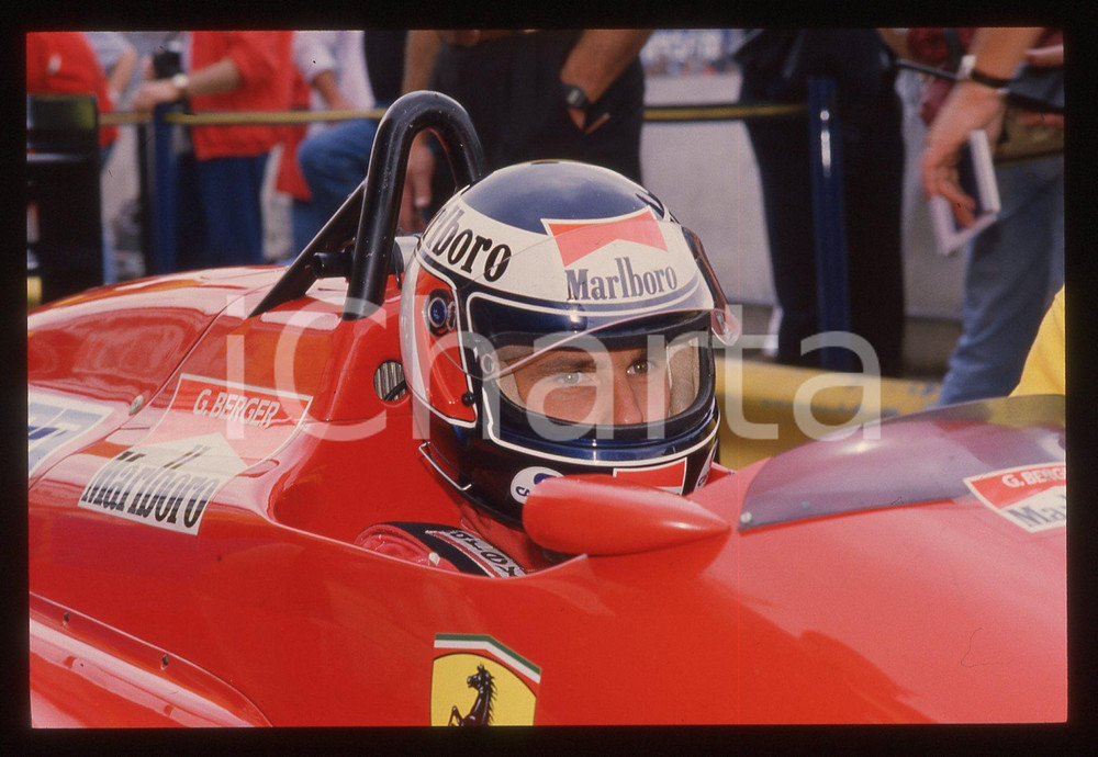 35mm vintage slide* 1988 MONZA - Gerhard BERGER ritratto del pilota FERRARI (7)