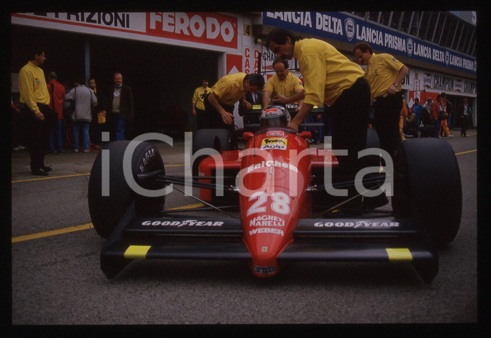 35mm vintage slide* 1988 MONZA Gerhard BERGER a bordo della FERRARI F1-87/88 (2)