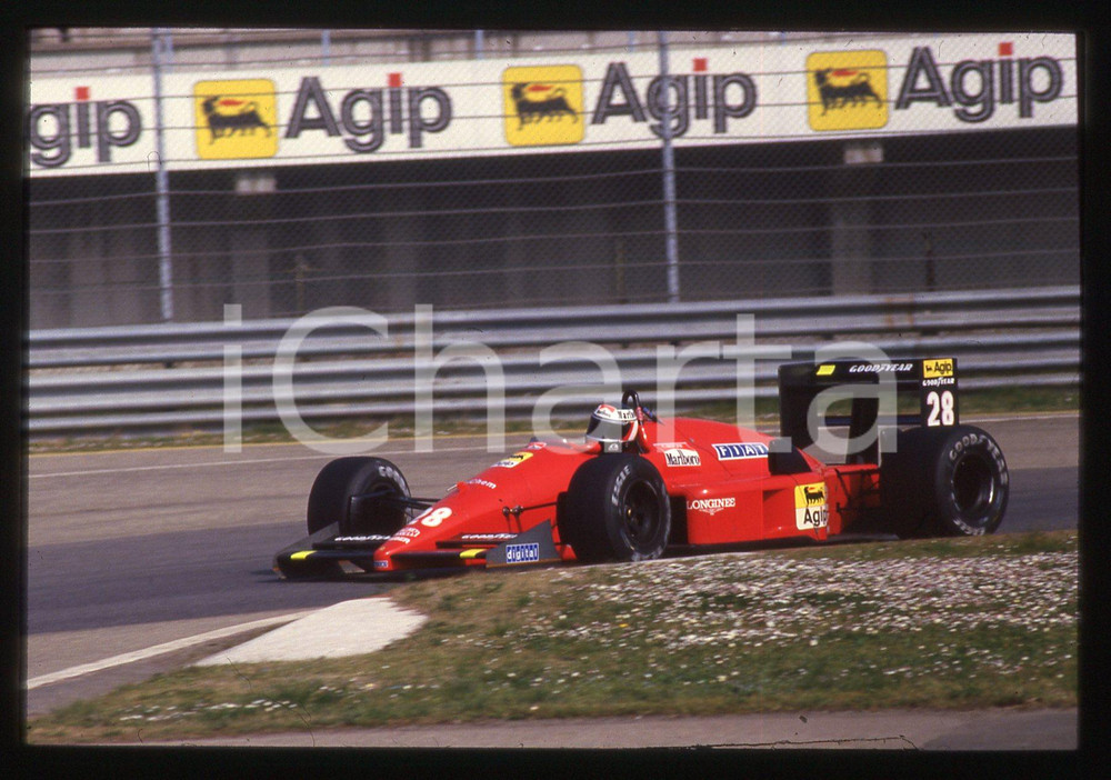 35mm vintage slide* 1988 MONZA - Gerhard BERGER in pista sulla FERRARI F1-87/88*