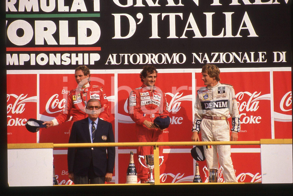 35mm vintage slide* 1989 Monza GP F1 Gerhard BERGER Alain PROST Thierry BOUTSEN 