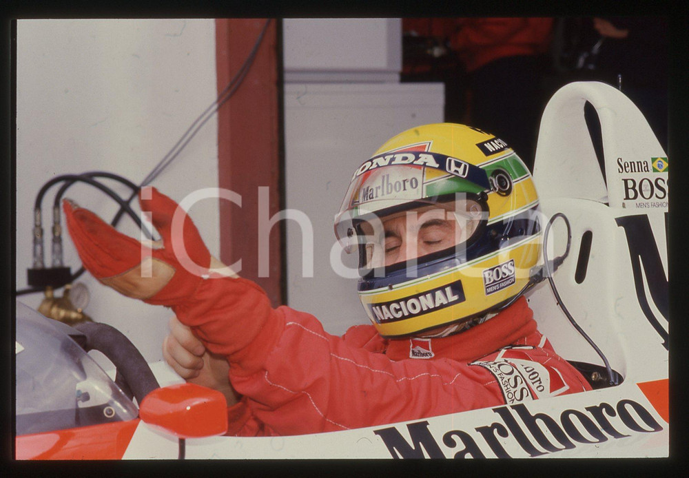 35mm vintage slide* 1988 FORMULA 1 Ayrton SENNA a bordo della MCLAREN MP4/4 (3)
