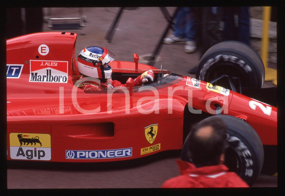 35mm vintage slide* 1991 MONTECARLO GP F1 Jean ALESI sulla FERRARI 642/2/643 