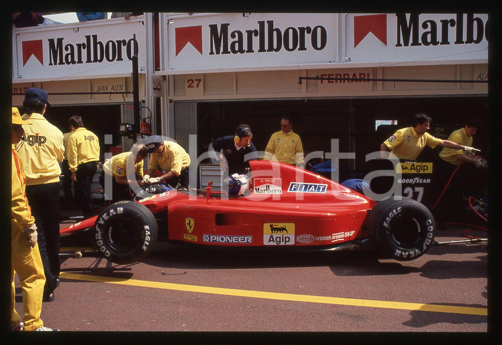 35mm vintage slide* 1991 MONTECARLO GP F1 Alain PROST su FERRARI 642/2/643 *
