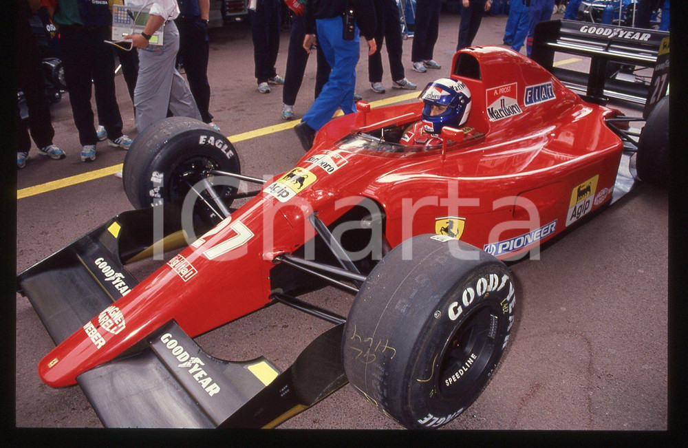 35mm vintage slide*1991 MONTECARLO GP F1 Alain PROST sulla FERRARI 642/2/643 