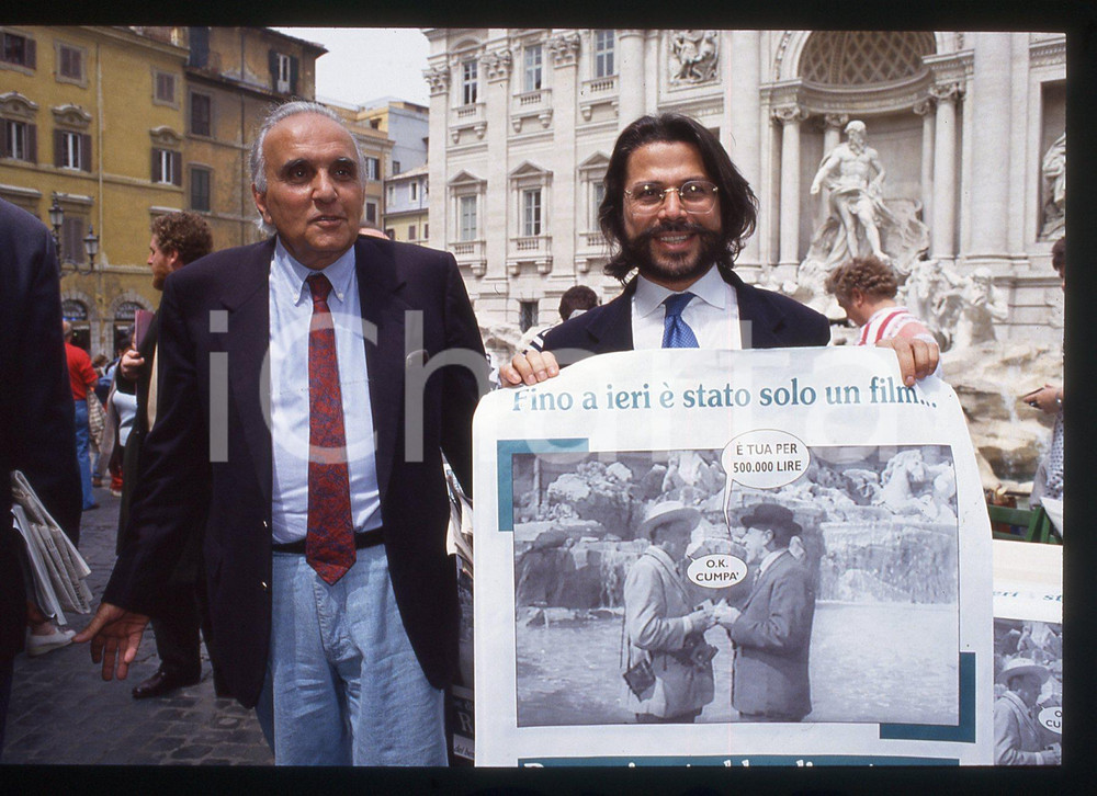 35mm vintage slide* 1995ca POLITICA ROMA Ugo VETERE e Athos DE LUCA (2)
