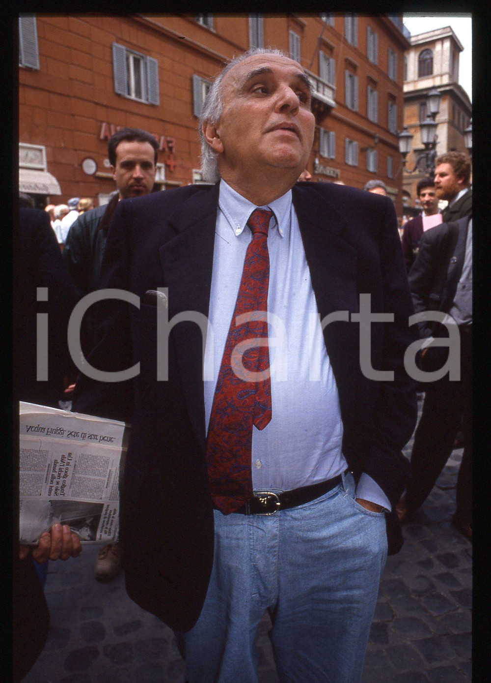 35mm vintage slide* 1995ca POLITICA ROMA Ugo VETERE ex Sindaco di Roma ritratto