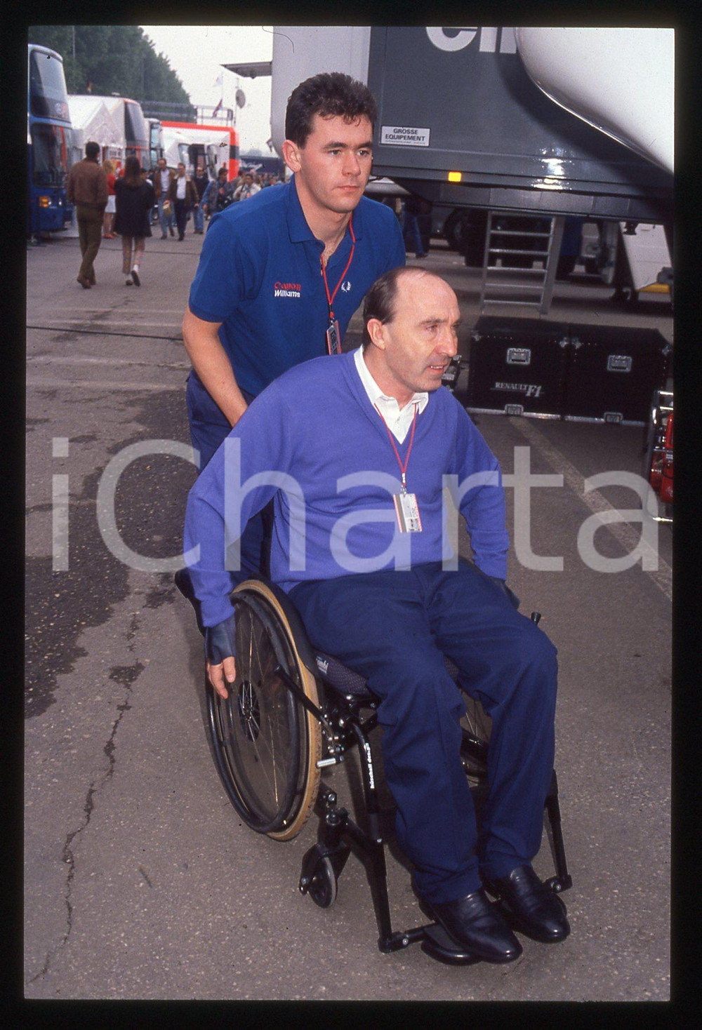 Fotografia d'epoca originale 35mm vintage slide* 1991 FORMULA 1 - Frank WILLIAMS fondatore omonima scuderia 1