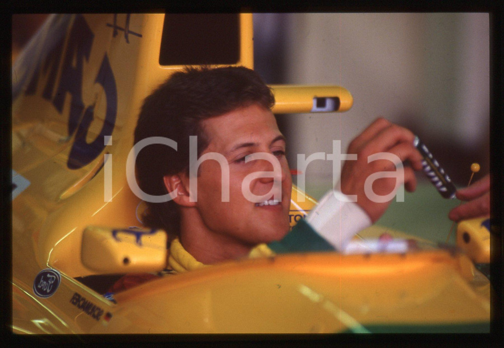 Fotografia d epoca originale 35mm vintage slide 1992 F1 Michael SCHUMACHER su BENETTON B192 original 1