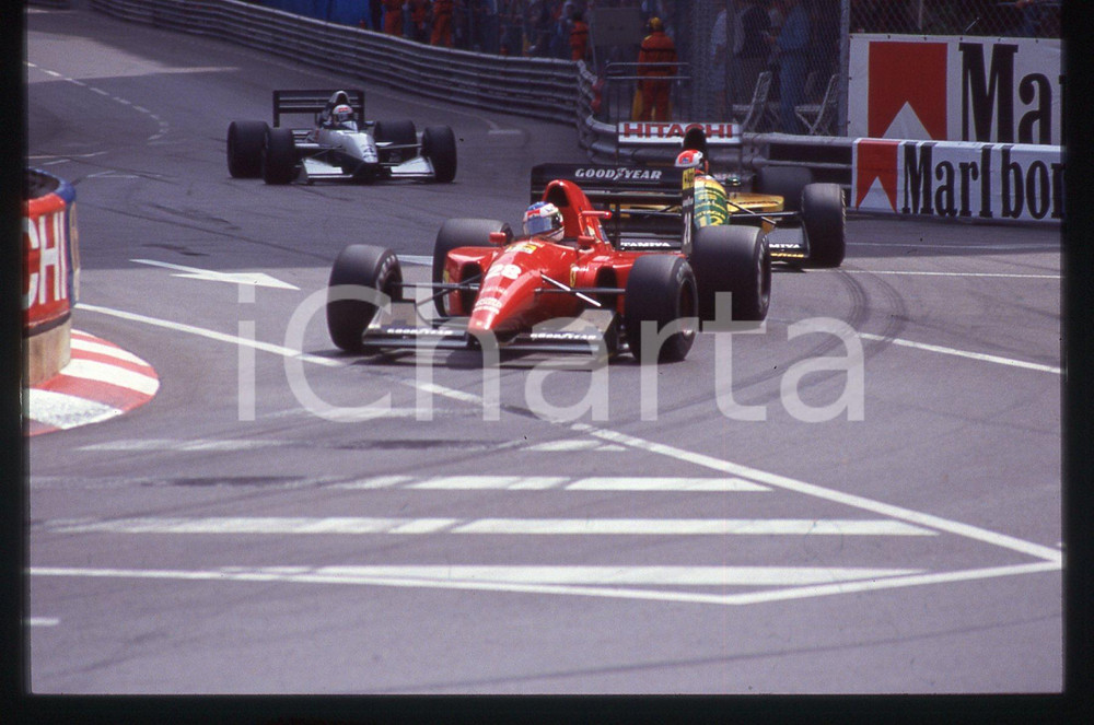 35mm vintage slide* 1992 MONTECARLO F1 Ivan CAPELLI in gara su FERRARI F92A