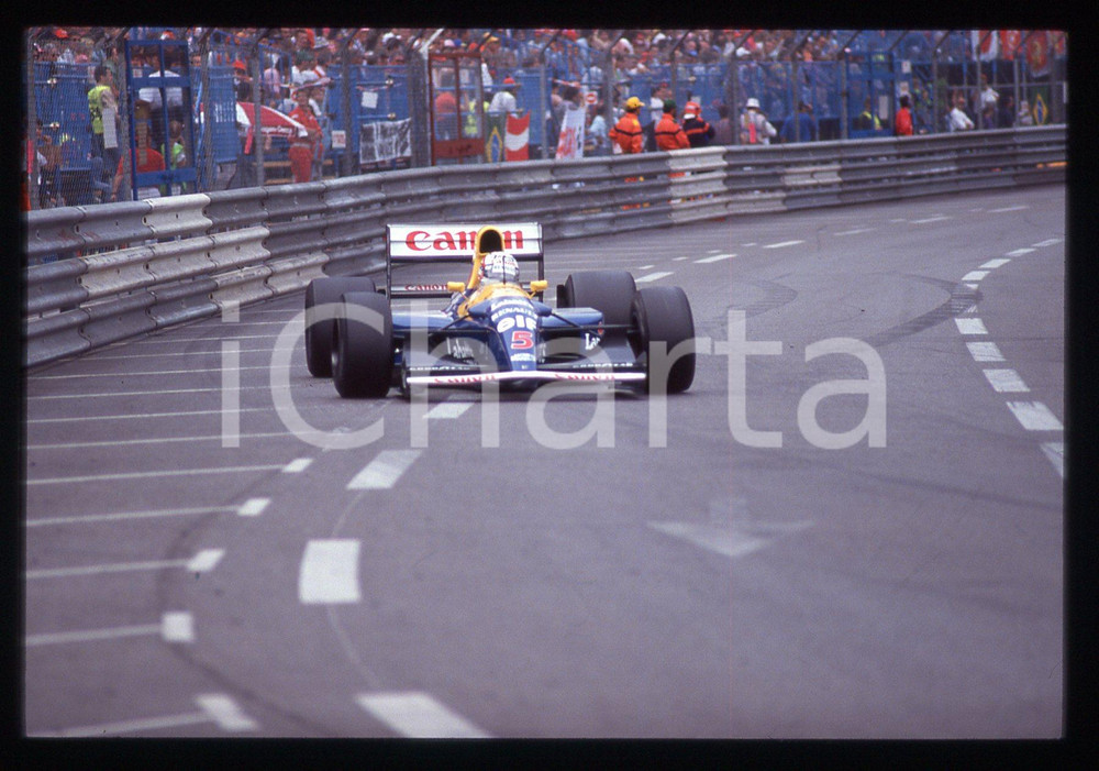 35mm vintage slide* 1992 MONTECARLO F1  Nigel MANSELL su WILLIAMS FW14B (2)