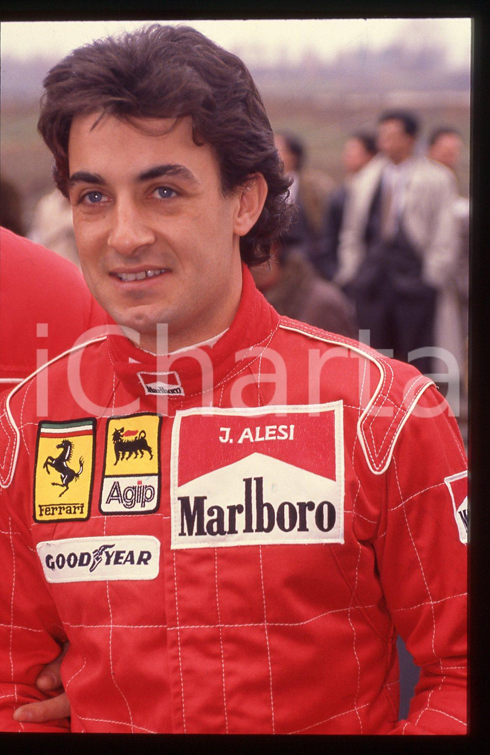 35mm vintage slide* 1991 FORMULA 1 - Jean ALESI ritratto del pilota FERRARI