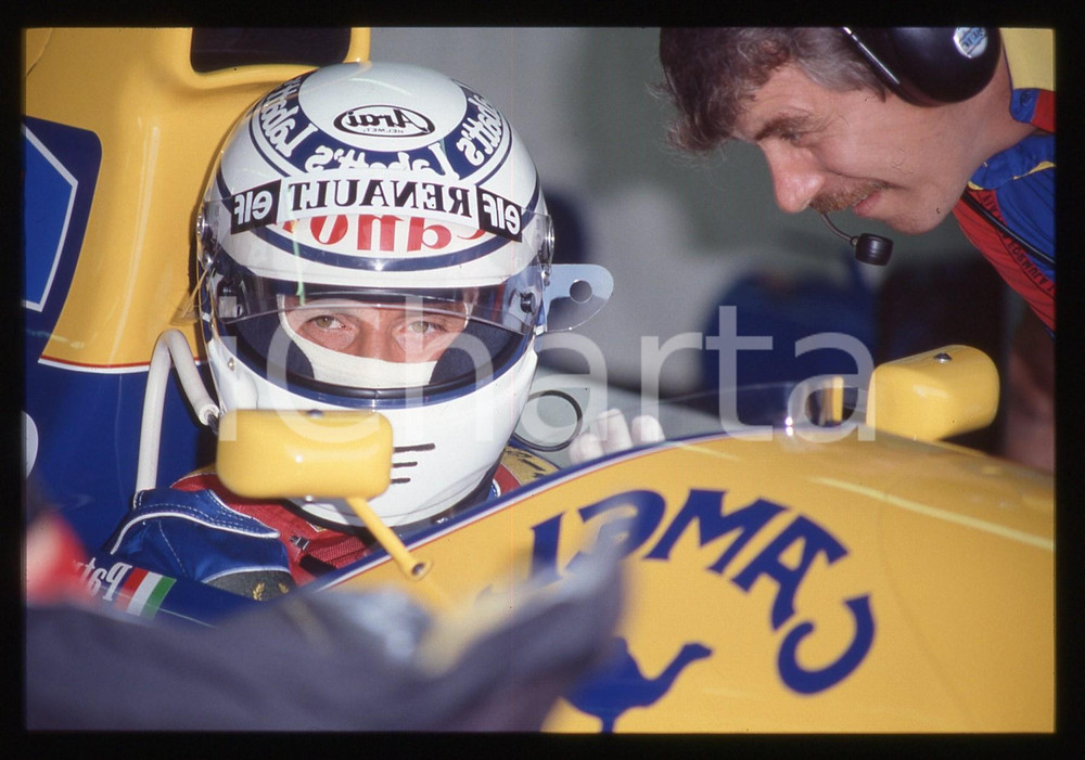 35mm vintage slide* 1991 FORMULA 1 Riccardo PATRESE su monoposto WILLIAMS FW14