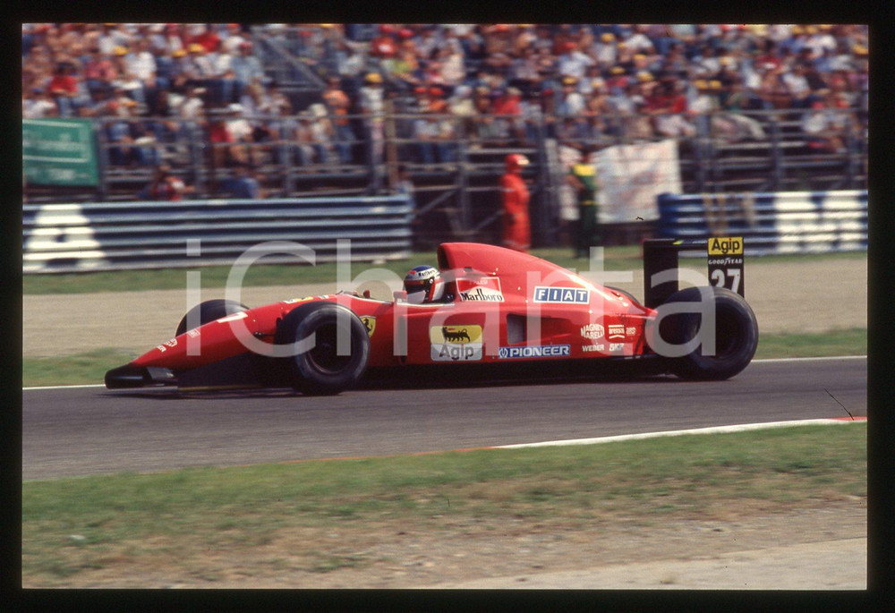 35mm vintage slide* 1992 FORMULA 1 Jean ALESI in pista su FERRARI F92A *