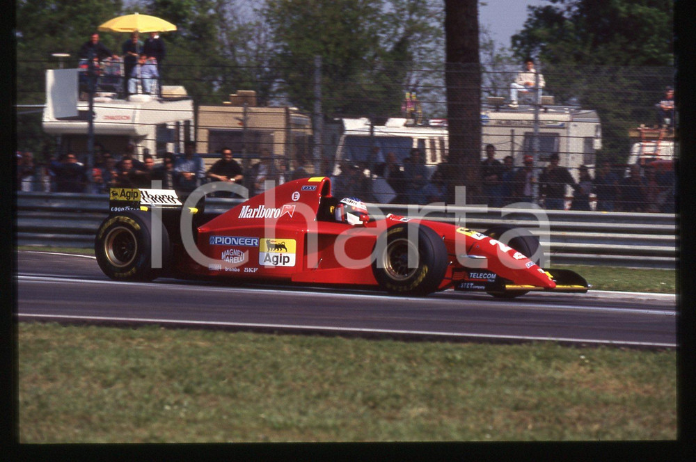 35mm vintage slide* 1995 IMOLA F1 Jean ALESI in pista su FERRARI 412T2 