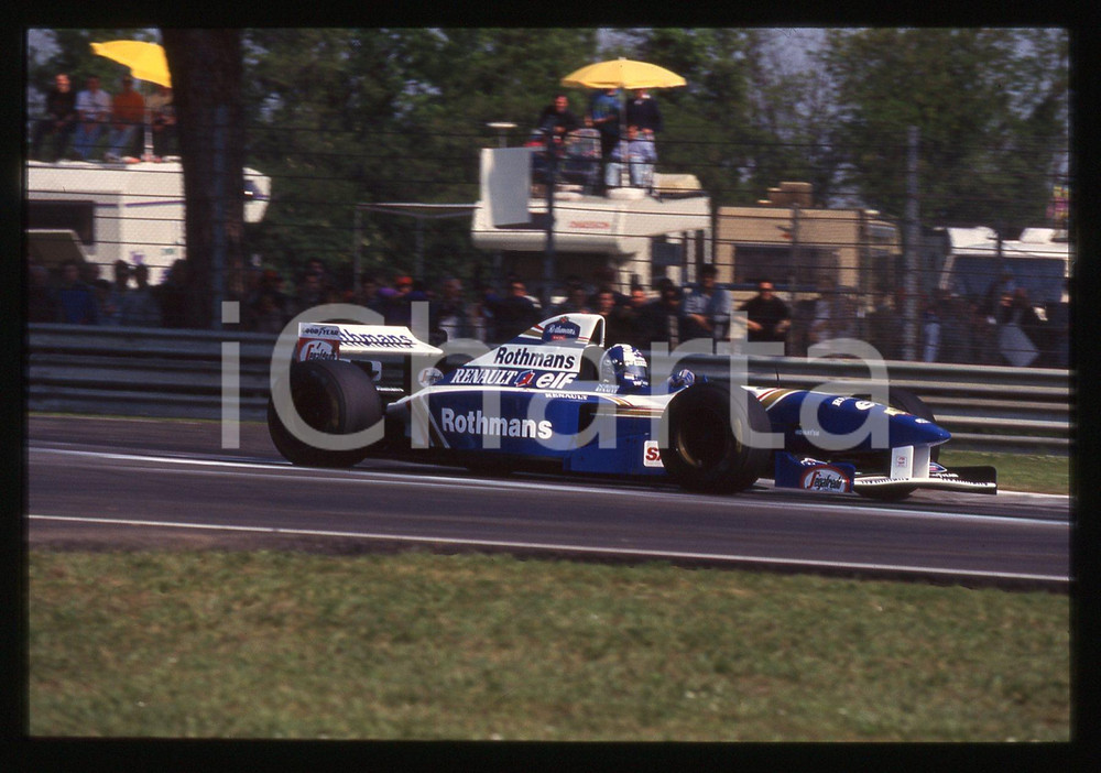 35mm vintage slide* 1995 IMOLA FORMULA 1 Damon HILL in pista su WILLIAMS FW17