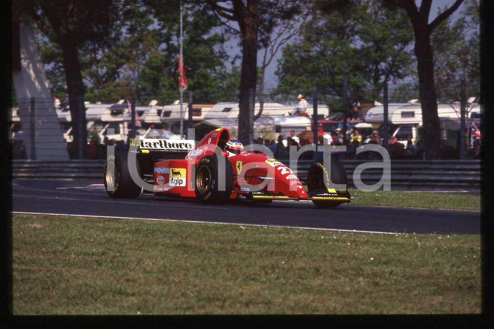 35mm vintage slide* 1995 IMOLA F1 - Jean ALESI in pista su FERRARI 412T2 (2)