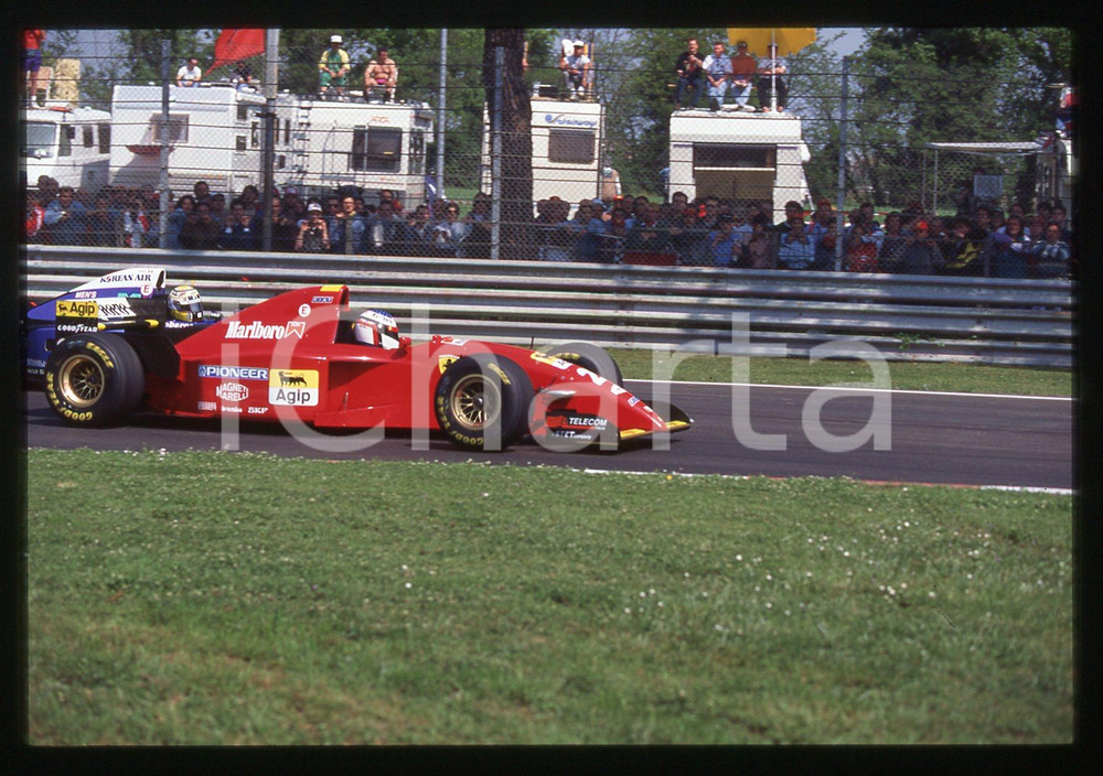 35mm vintage slide* 1995 IMOLA F1 - Jean ALESI in pista su FERRARI 412T2 (3)