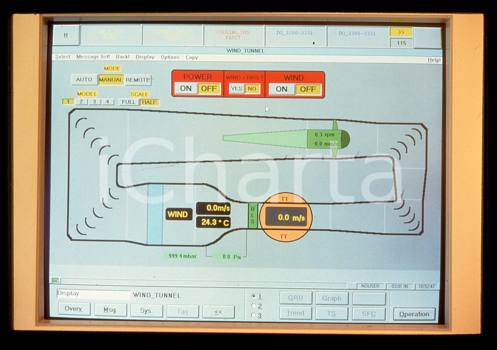 35mm vintage slide* 1998 FORMULA 1 -  Schema della GALLERIA DEL VENTO FERRARI