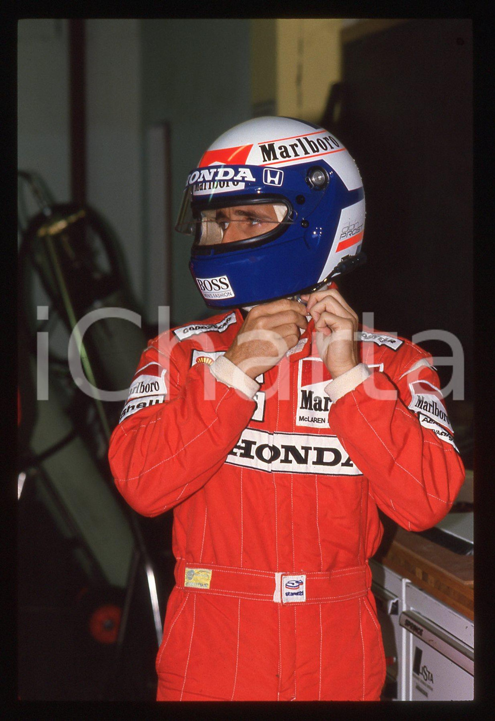 35mm vintage slide* 1988 FORMULA 1 - Alain PROST ritratto del pilota MCLAREN (2)