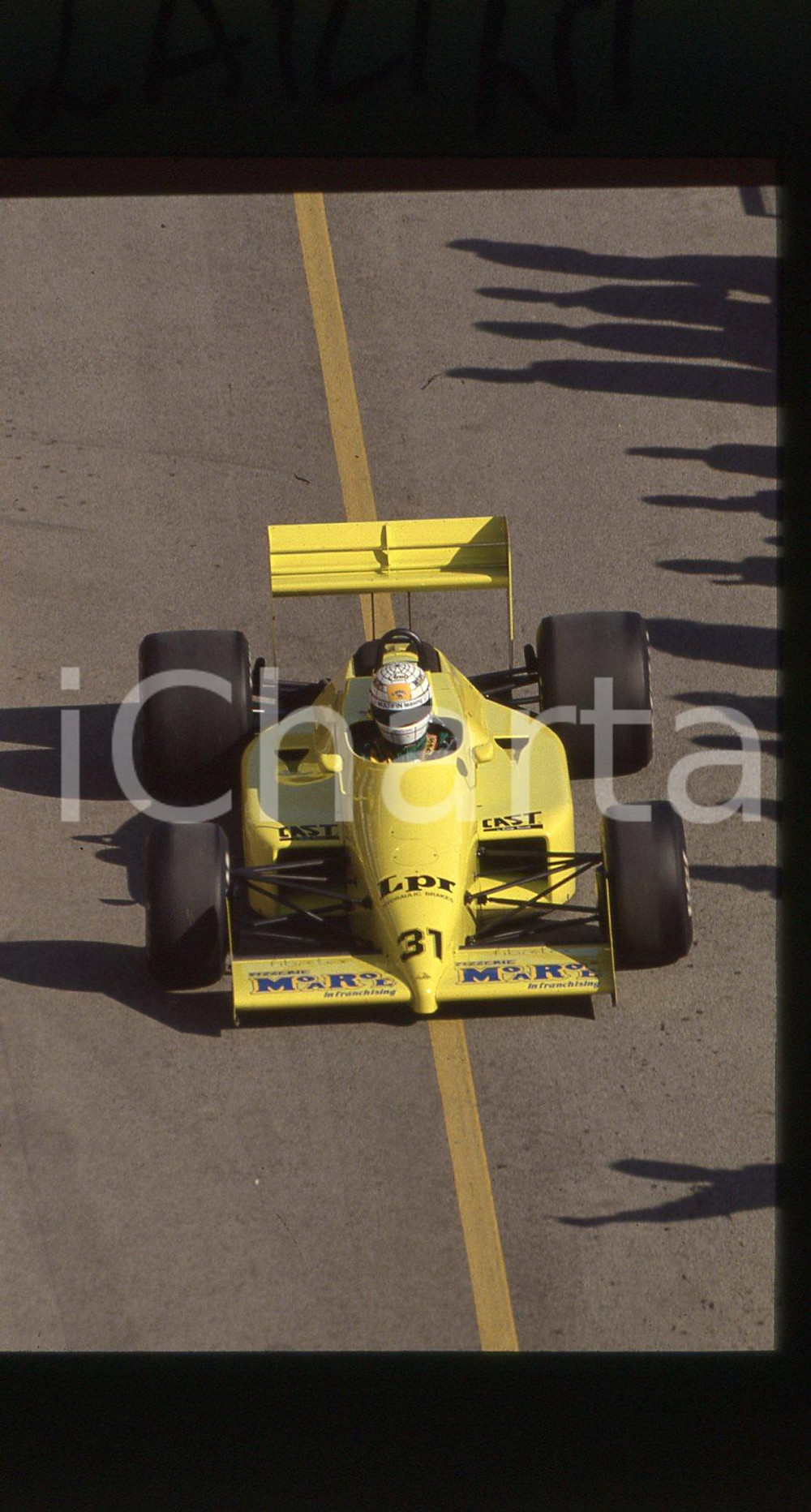 35mm vintage slide* 1988 FORMULA 1 - Gabriele TARQUINI in pista su COLONI FC188