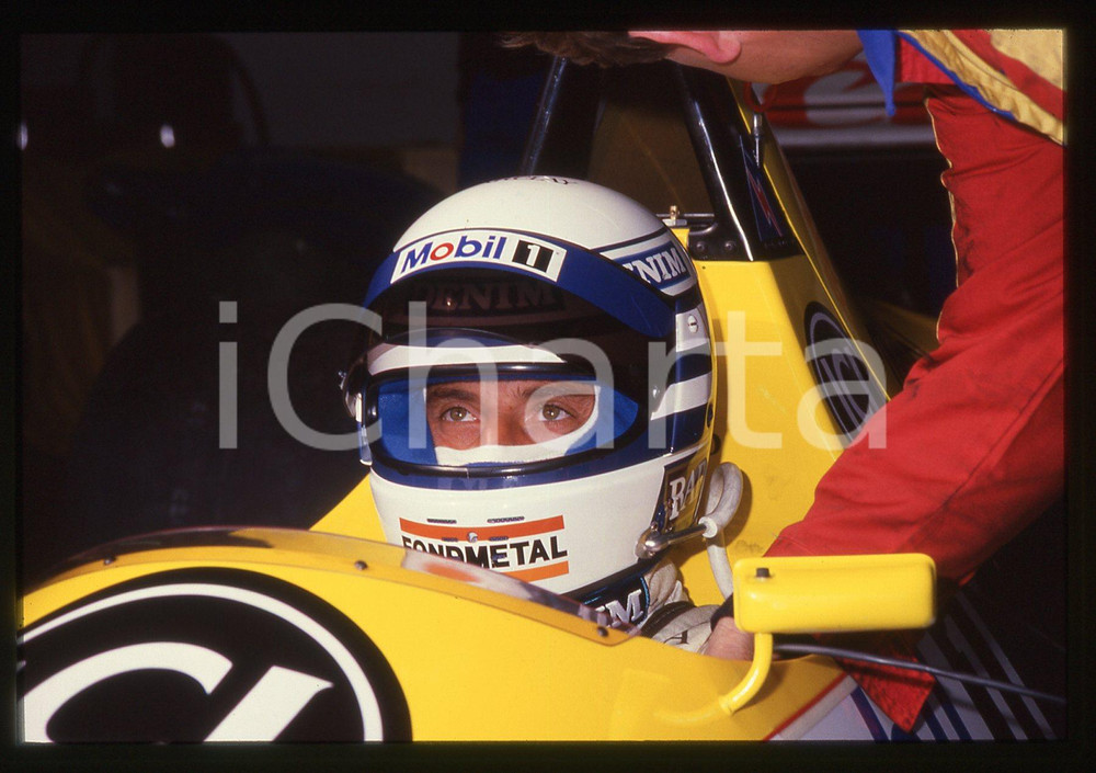 35mm vintage slide* 1988 FORMULA 1 Riccardo PATRESE ritratto su WILLIAMS FW12