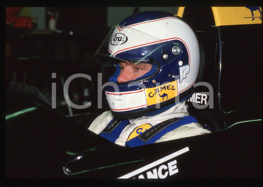 35mm vintage slide* 1988 FORMULA 1 Jonathan PALMER ritratto su TYRRELL 017