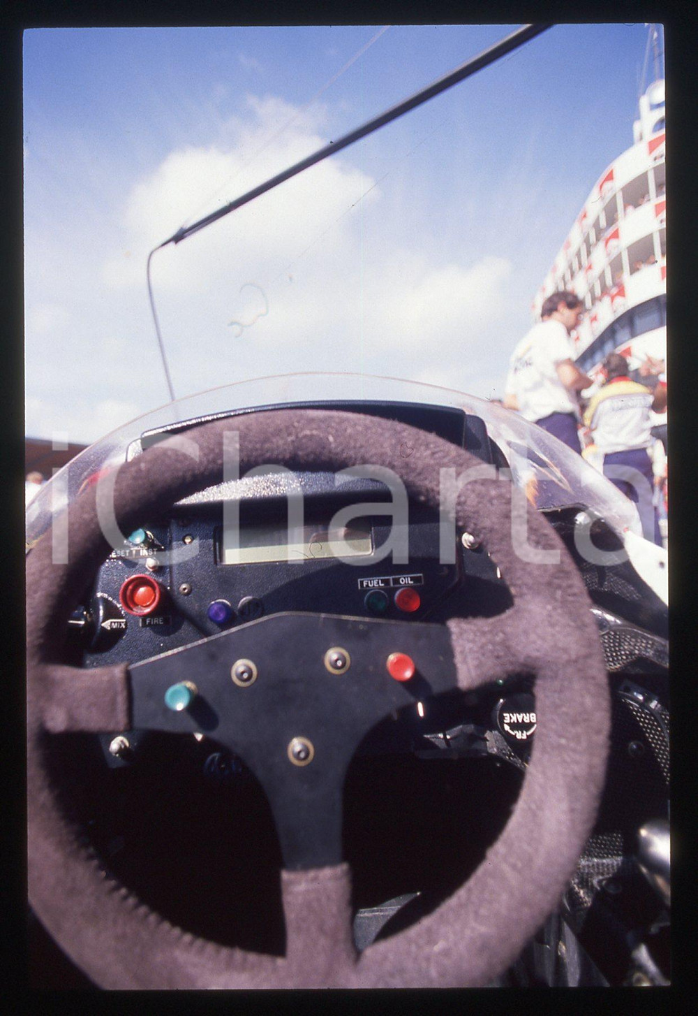 35mm vintage slide* 1988 MONZA FORMULA 1 - Abitacolo di una monoposto da gara
