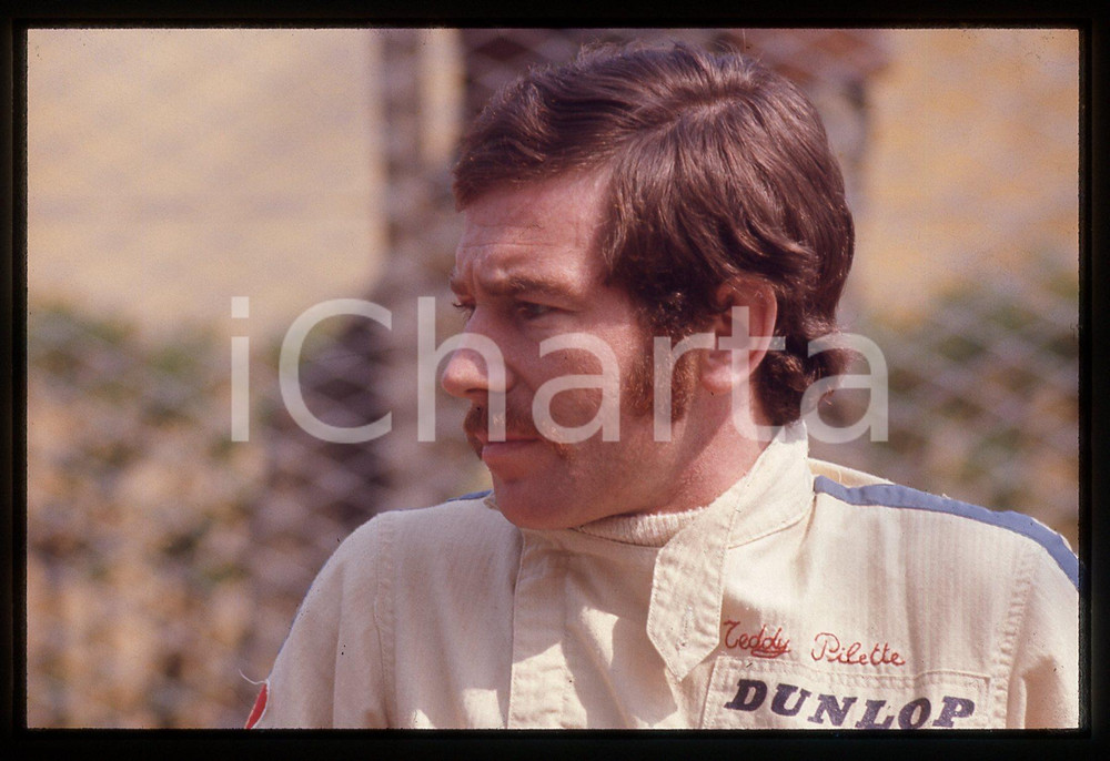 35mm vintage slide* 1975ca FORMULA 1 - Teddy PILETTE ritratto del pilota