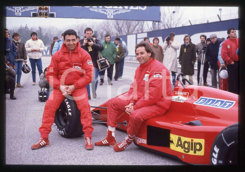 Fotografia d'epoca originale 35mm vintage slide* 1988 IMOLA F1 - Gerhard BERGER e Michele ALBORETO (3) 1