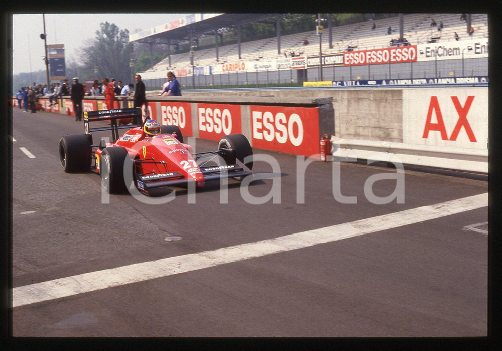 Fotografia d'epoca originale 35mm vintage slide* 1987 IMOLA F1 Michele ALBORETO su FERRARI F1-87 (5) 1