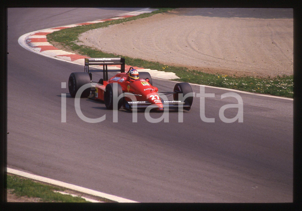 Fotografia d'epoca originale 35mm vintage slide* 1987 IMOLA F1 Michele ALBORETO su FERRARI F1-87 (12) 1