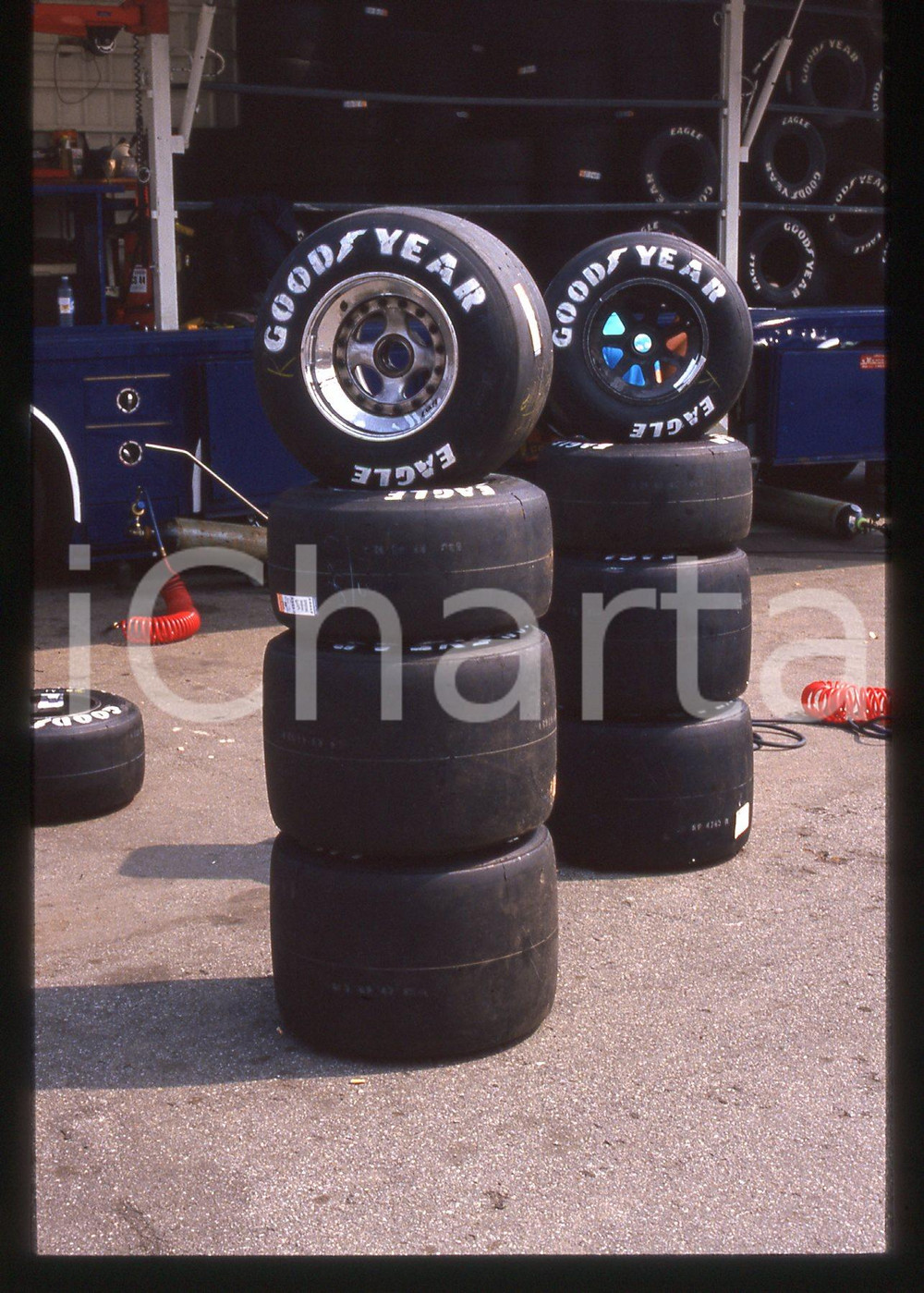 35mm vintage slide* 1990ca FORMULA 1-  GOODYEAR pneumatici da corsa slick *