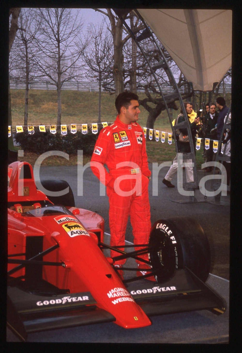 Fotografia d'epoca originale 35mm vintage slide* 1991 F1 Gianni MORBIDELLI collaudatore e pilota FERRARI 1