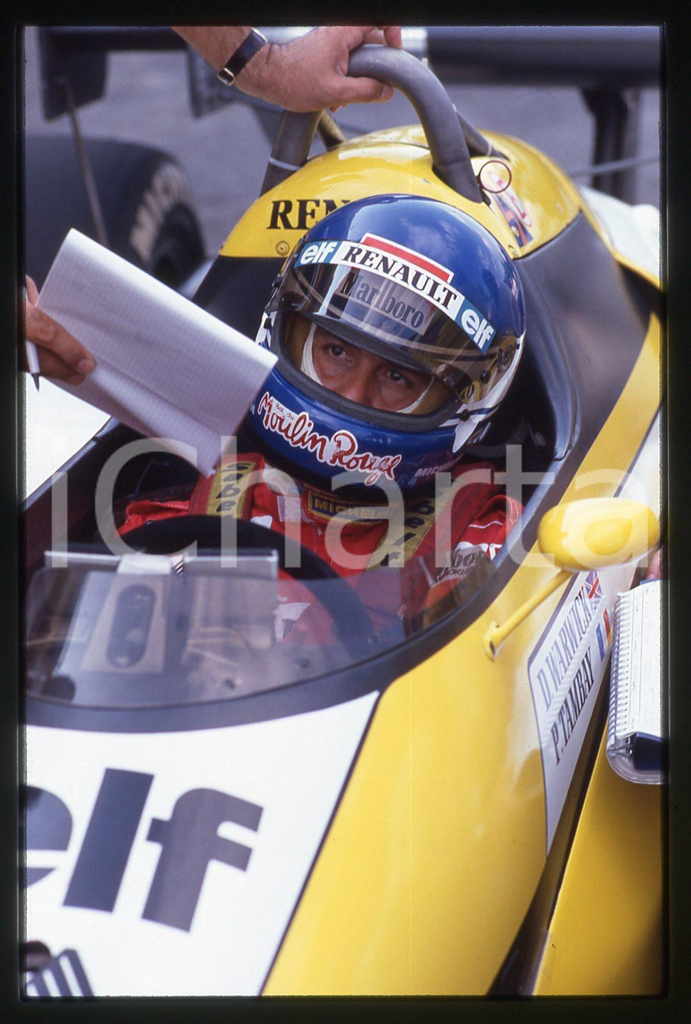 Fotografia d'epoca originale 35mm vintage slide* 1984 F1 - Patrick TAMBAY a bordo della RENAULT RE50 (4) 1