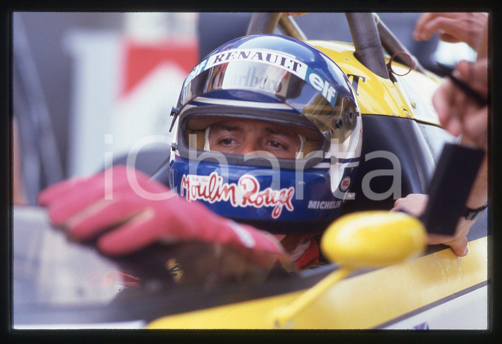 Fotografia d'epoca originale 35mm vintage slide* 1984 F1 - Patrick TAMBAY a bordo della RENAULT RE50 (6) 1