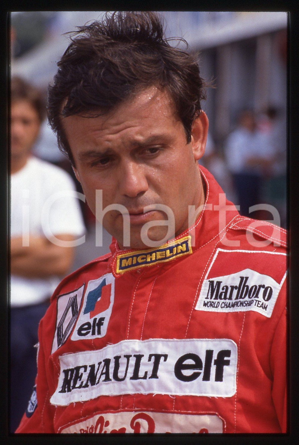 Fotografia d'epoca originale 35mm vintage slide* 1984 F1 - Patrick TAMBAY ritratto del pilota RENAULT (10) 1