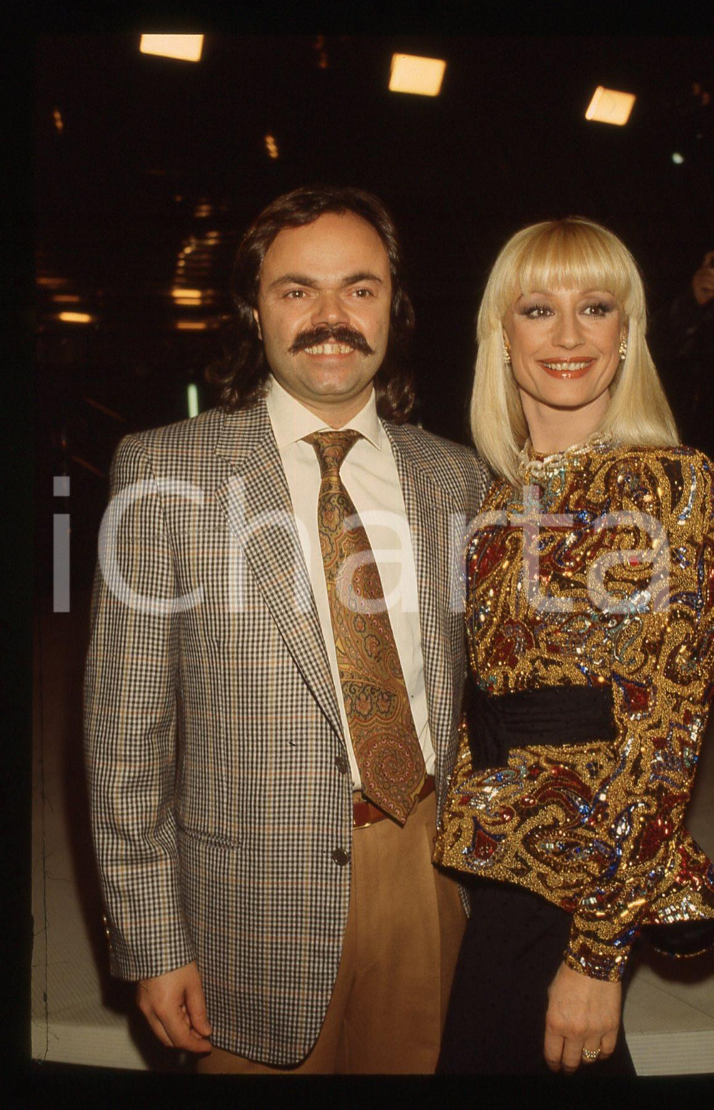 35mm vintage slide* 1988 RAFFAELLA CARRA' SHOW Raffaella CARRA' e Sergio JAPINO
