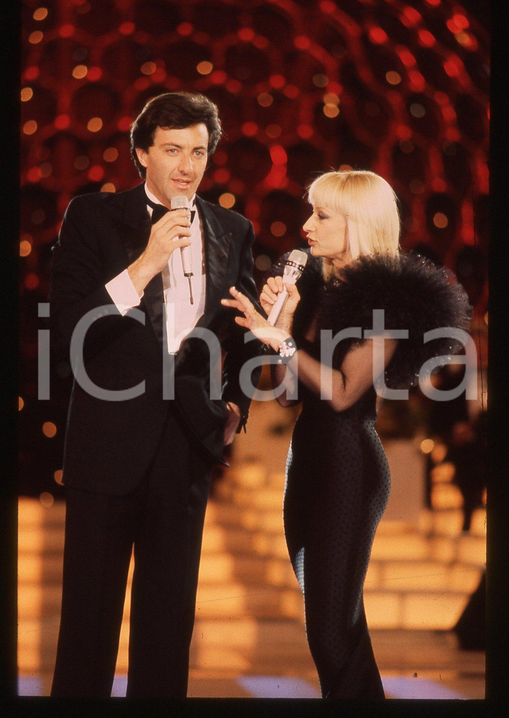 35mm vintage slide*1988 RAFFAELLA CARRA' SHOW Raffaella CARRA'  Luca BARBARESCHI