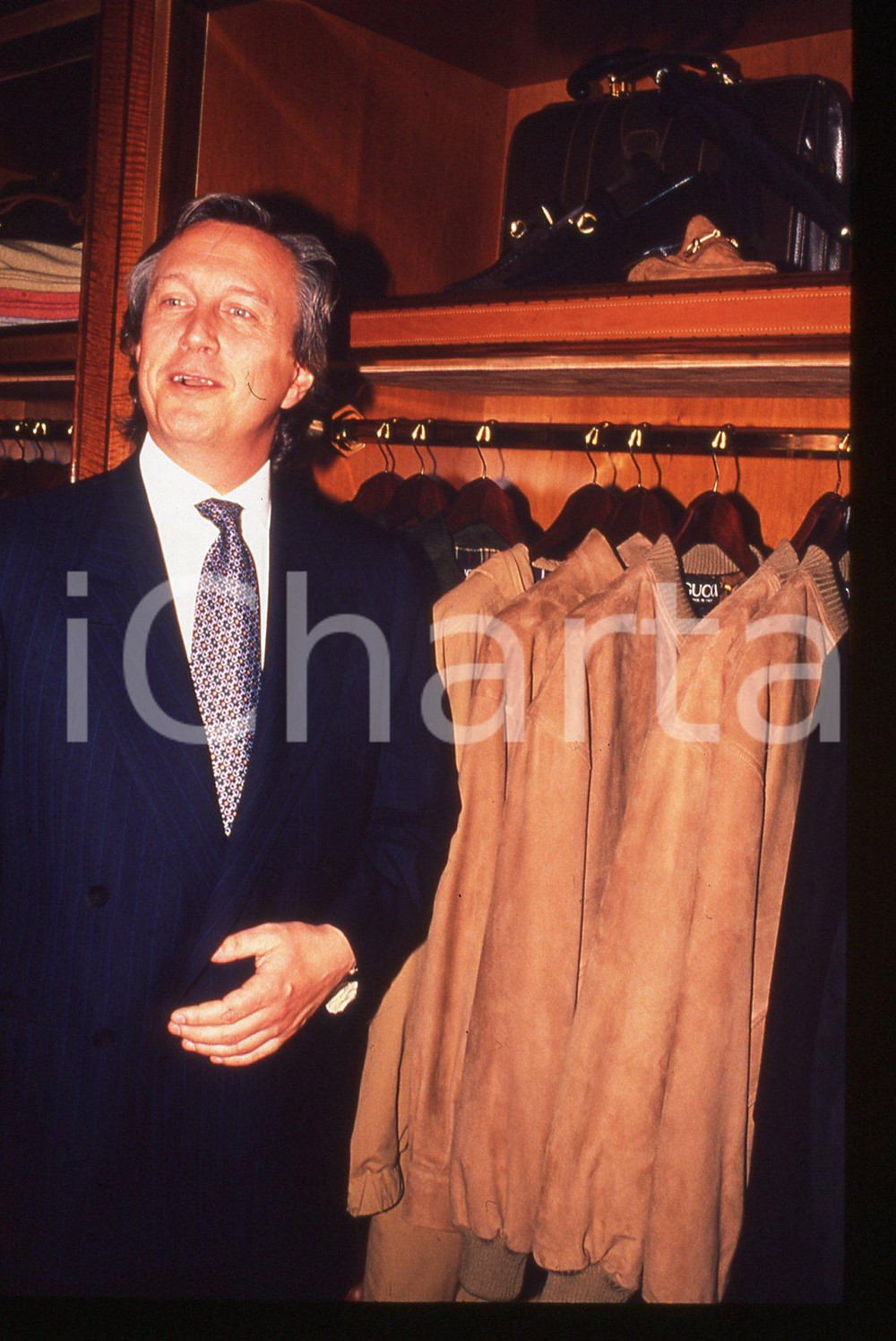 Fotografia d epoca originale 35mm vintage slide 1990ca MILANO Maurizio GUCCI Ritratto dell imprenditore 3 1